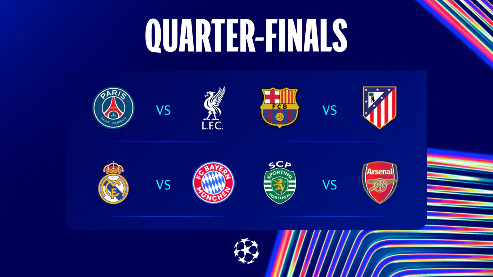 UEFA Champions League Quarter-Final Fixtures Confirmed 7 UEFA Champions League Quarter-Final Fixtures Confirmed