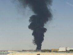 Flames and black smoke seen near Riyadh airport after overnight air raid alert Flames and black smoke seen near Riyadh airport after overnight air raid alert